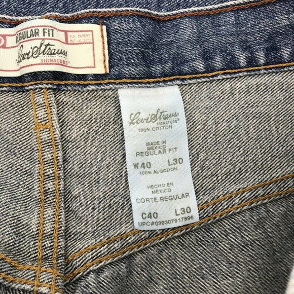 Levi's Men's Signature Regular Fit Straight Leg Jeans Size 40x30 100% Cotton Zip - Picture 5 of 6